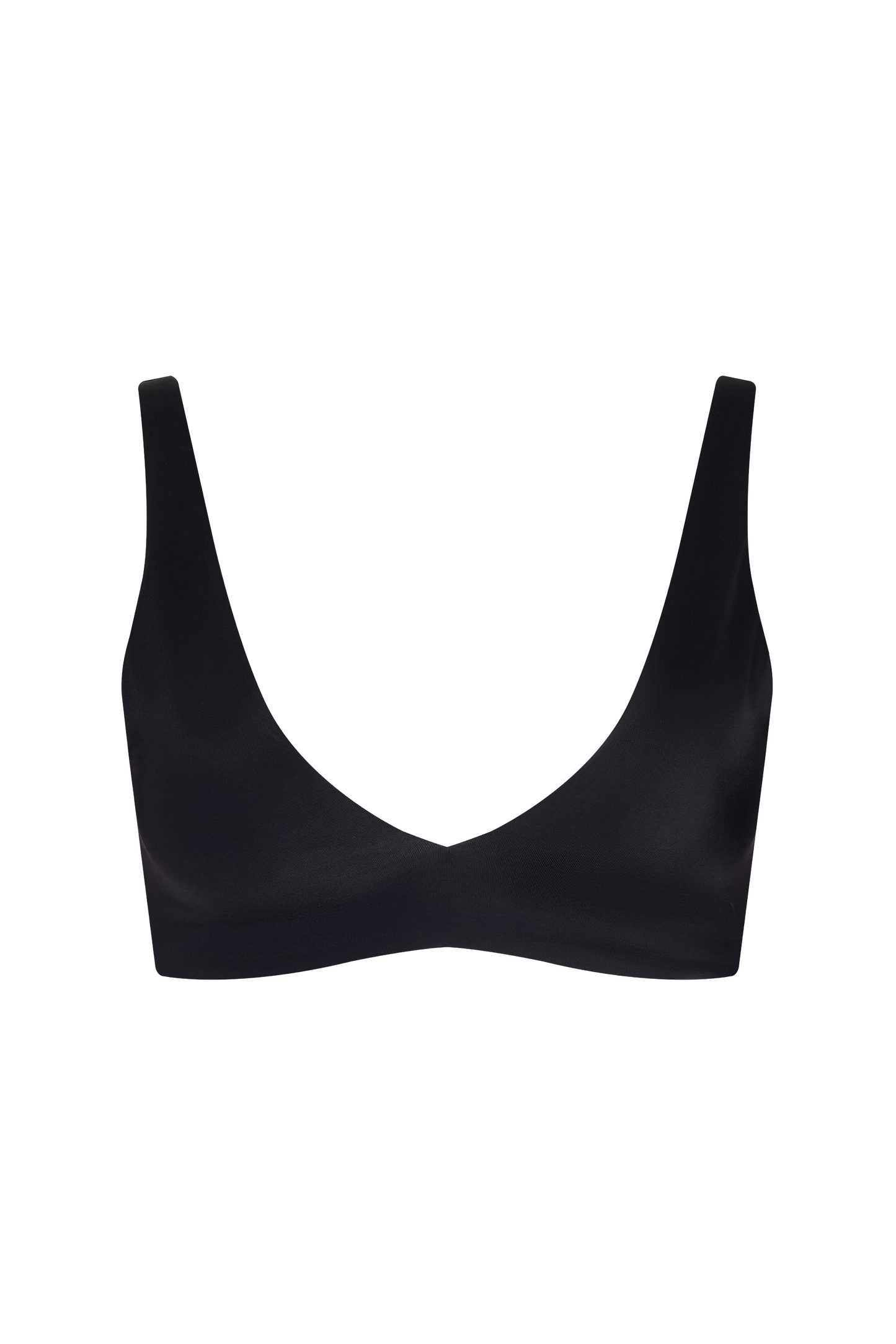 Plunge Bikini Top | Smooth Black