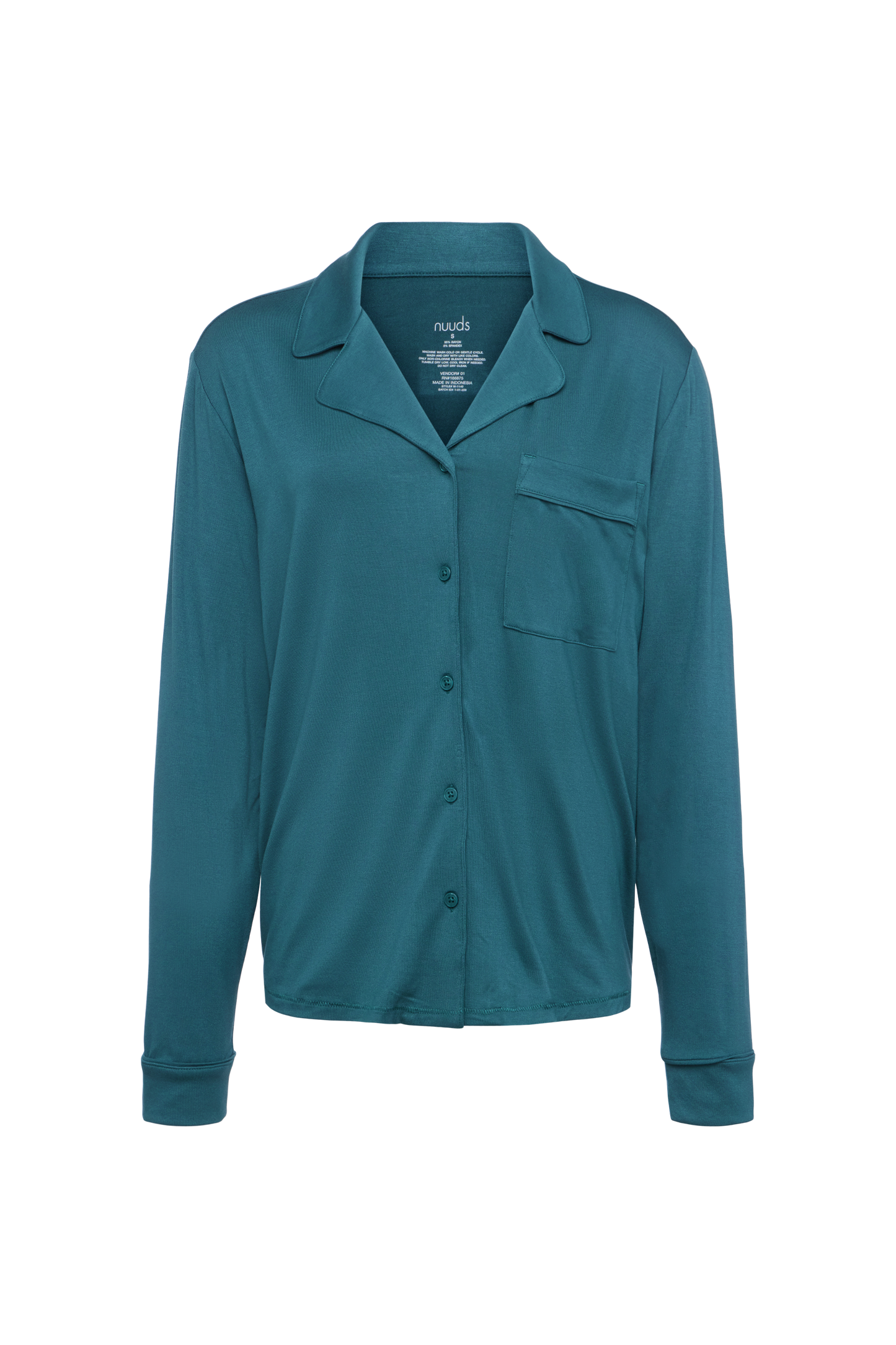 Long Sleeve Button-Up Pajama Shirt | Ocean