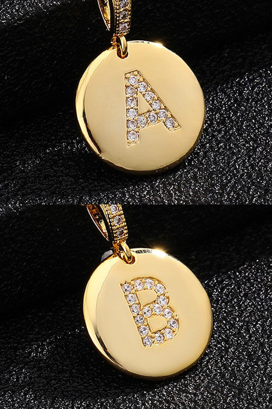 Initial Pendant Necklace, Gold