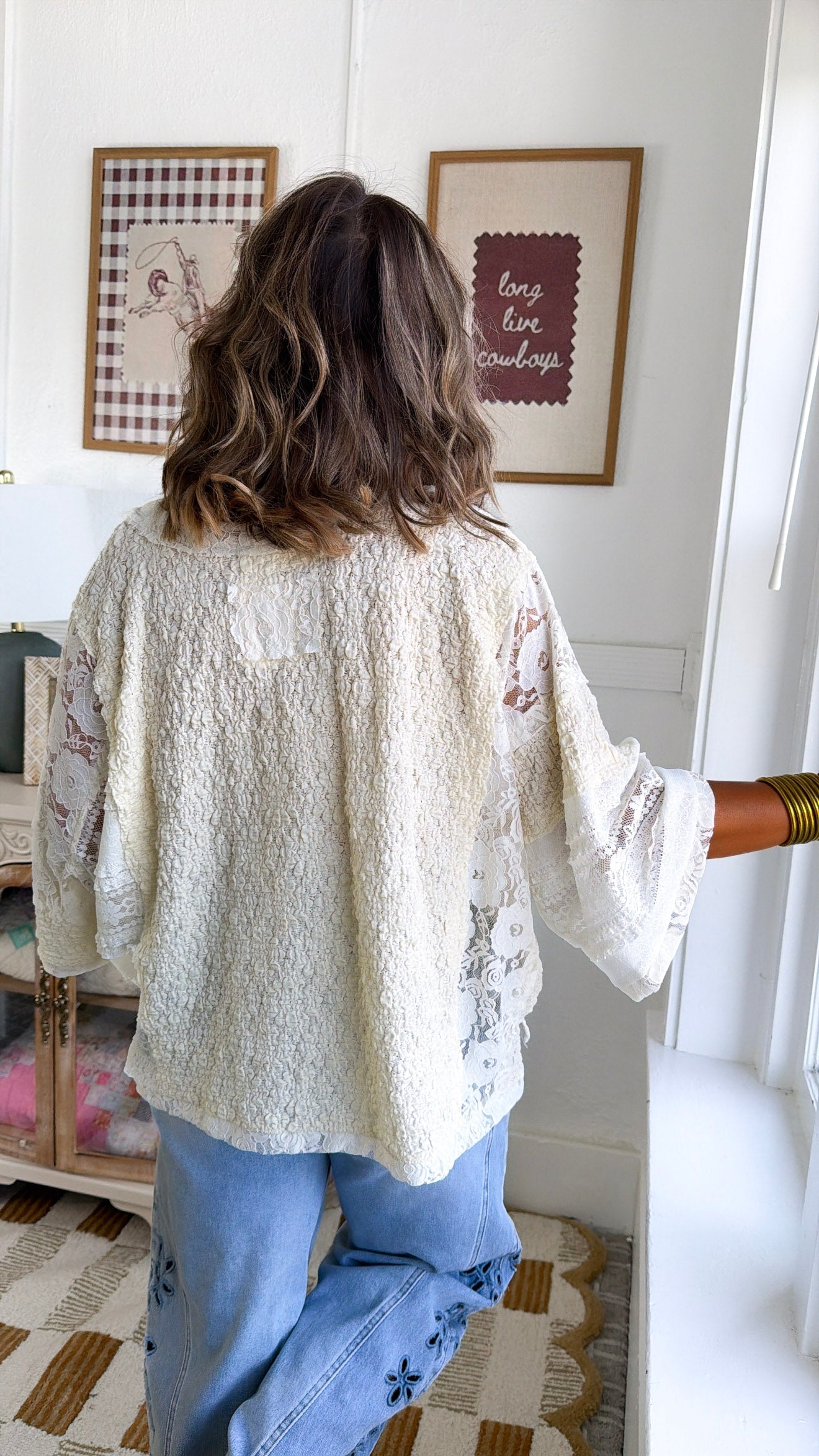 Celeste Textured Top, Cream