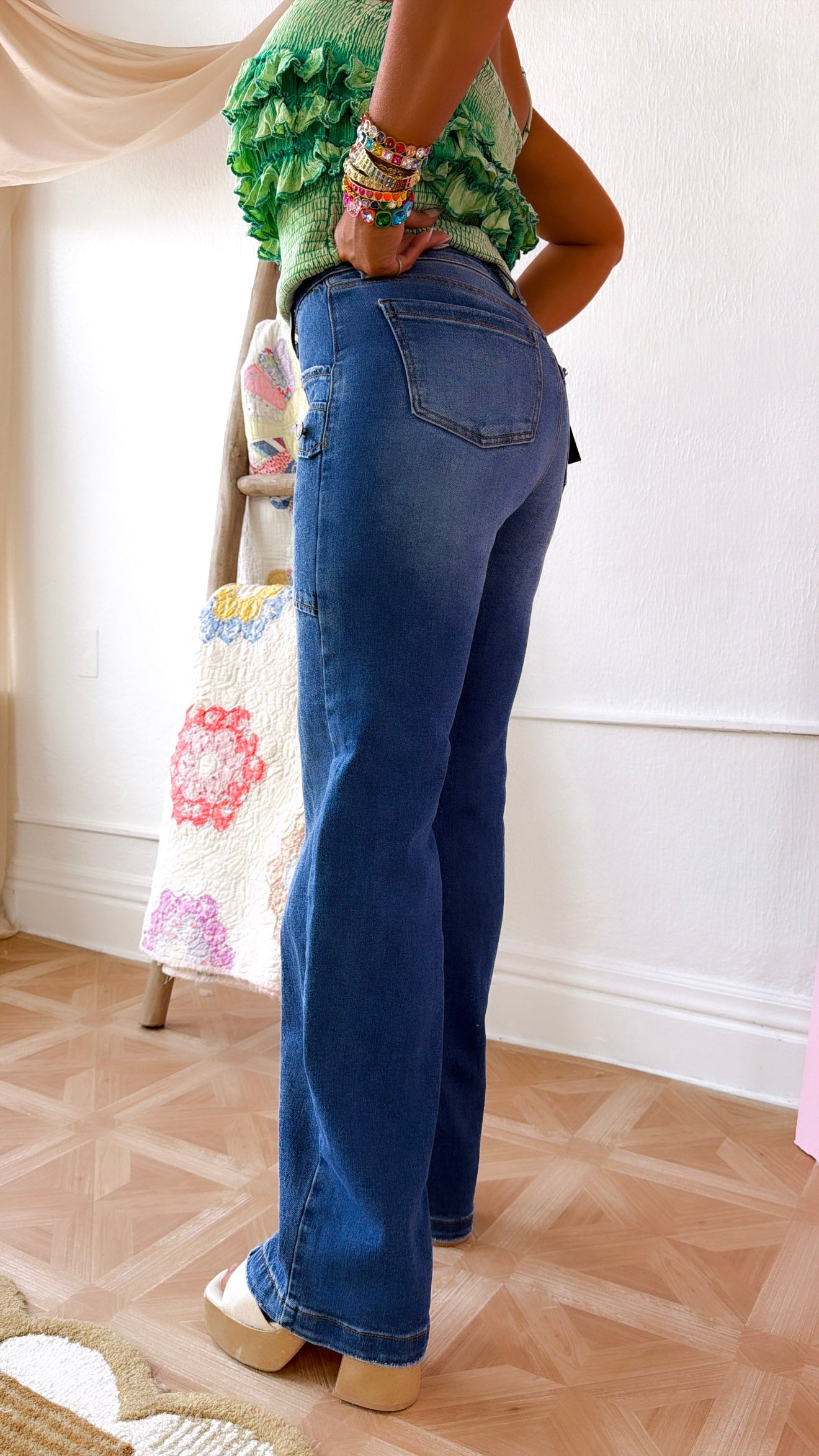 Austin Bootcut Pocket Jeans, Medium Dark