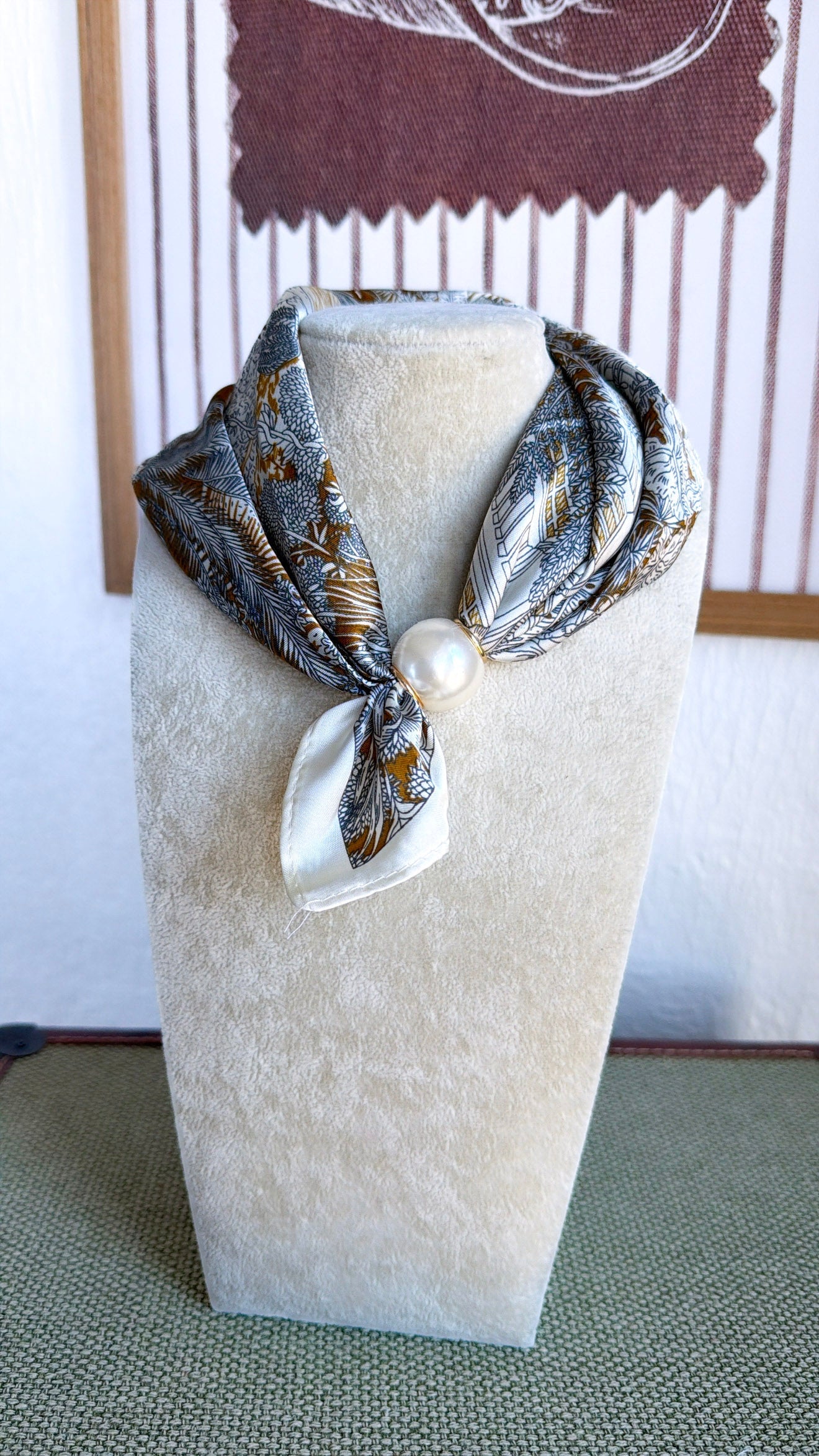 Bandana Wrap, Brown/ Grey