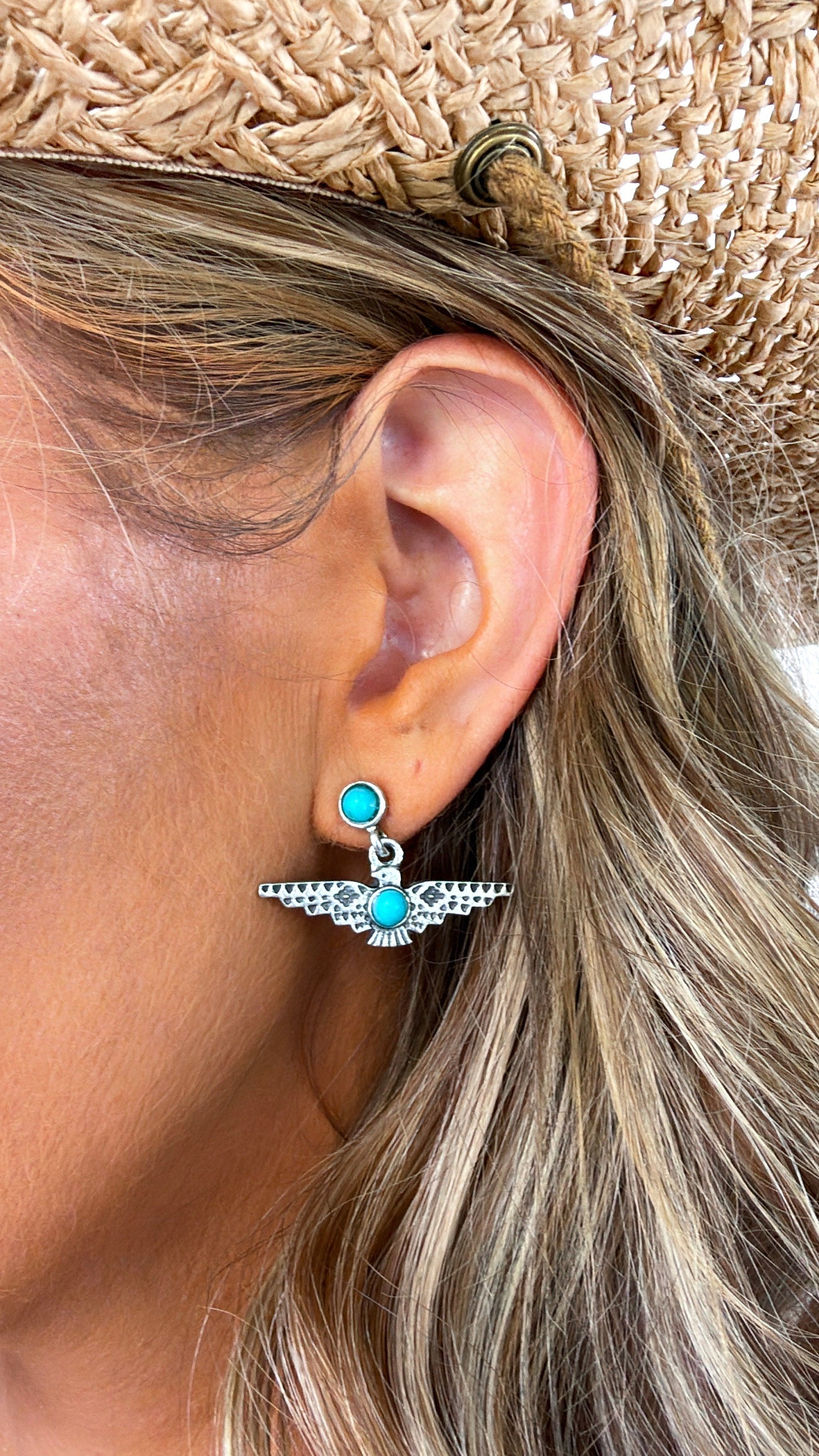 Metal Tone Bird Earring