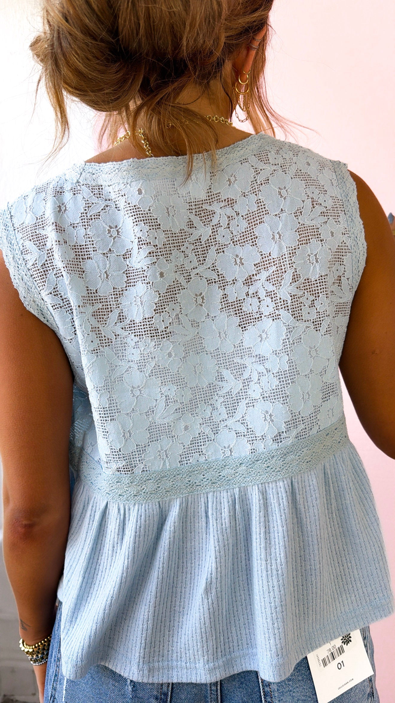 Breeze Bloom Tank Top, Powder Blue