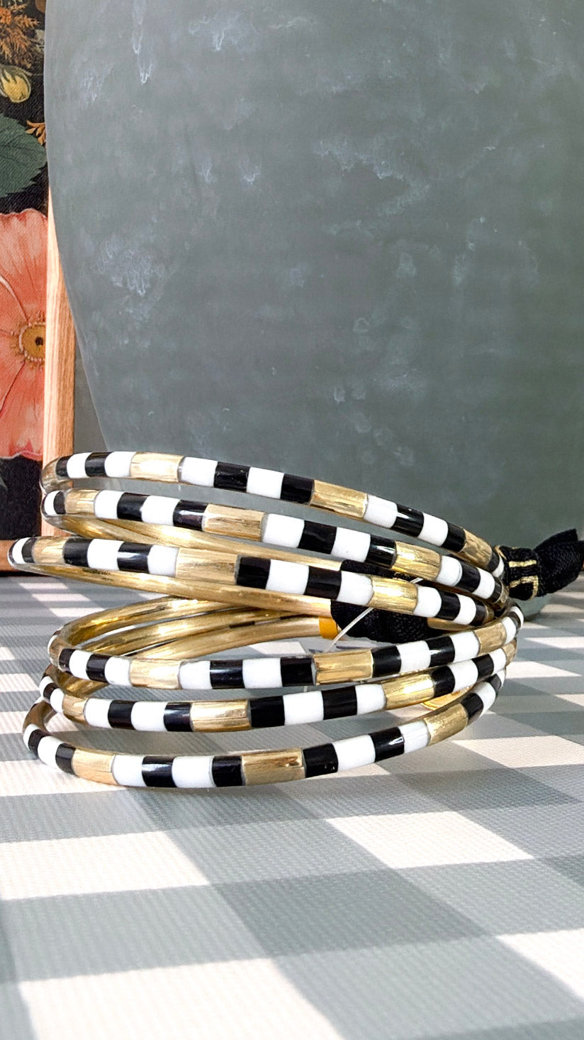 BuDhaGirl: Veda Bangles- set of 6- Black