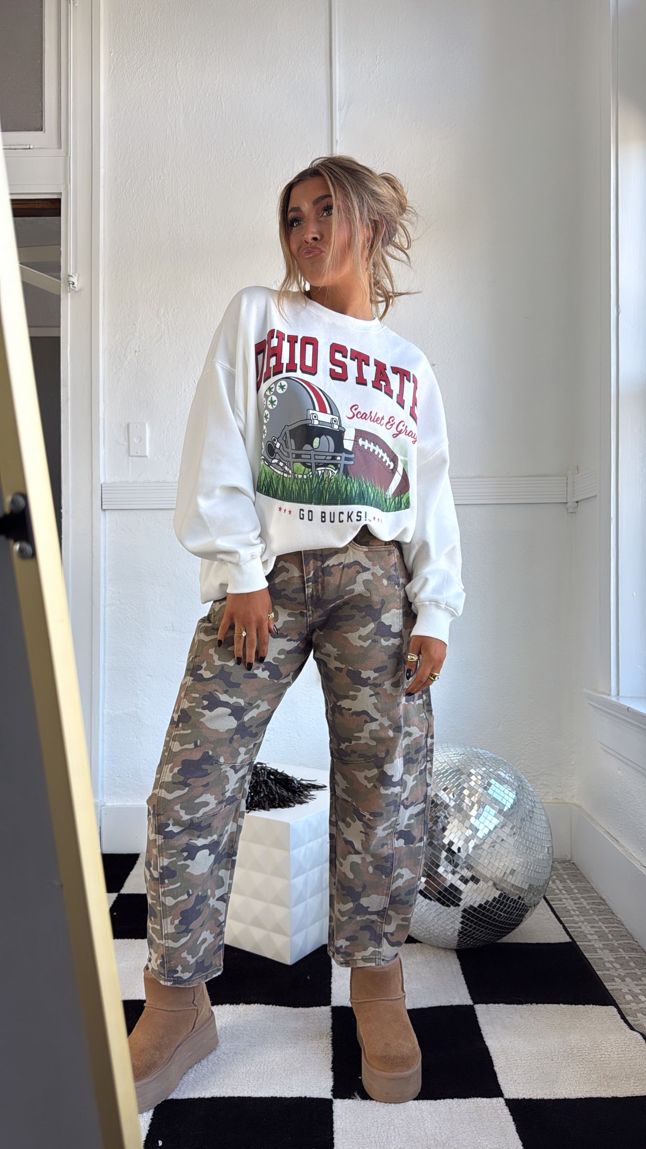 Gone Rouge Camo Washed Barrel Jeans
