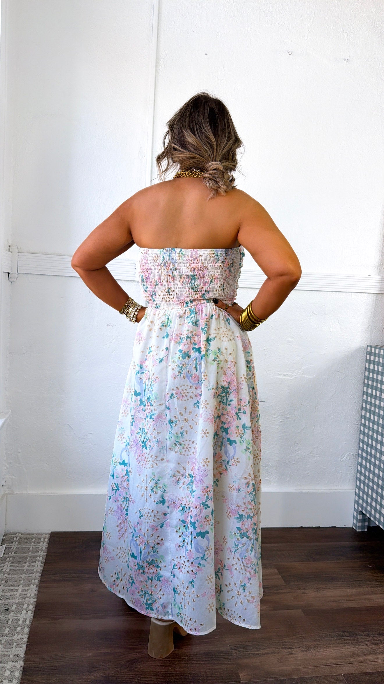 Blooming Springs Tube Top Midi Dress, Multi