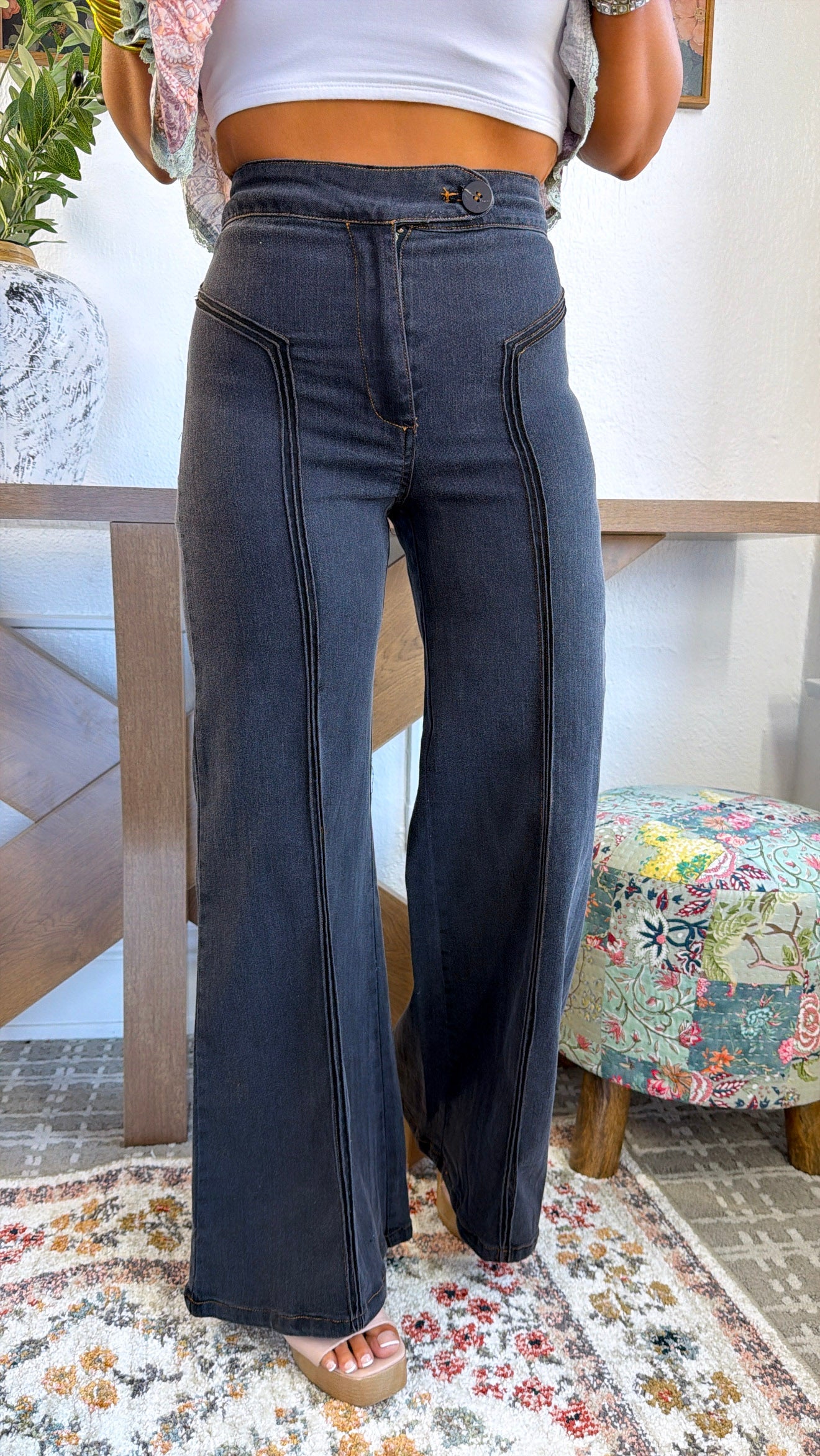 Dallas Wide Leg Denim, Black