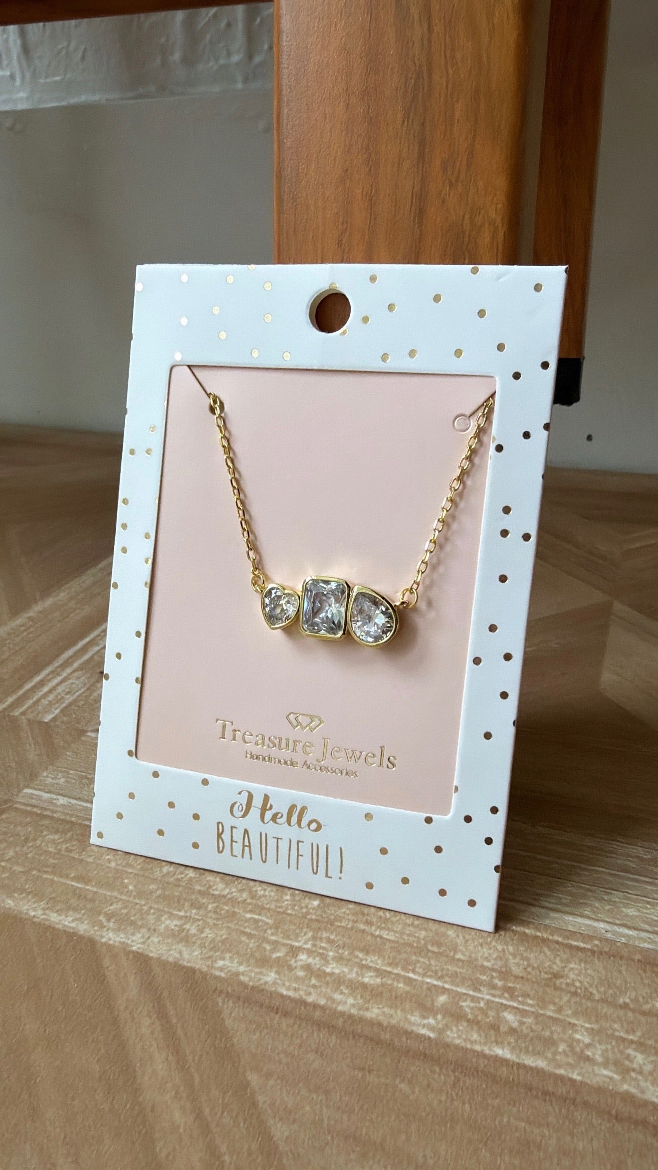 Crystal Love Trio Necklace