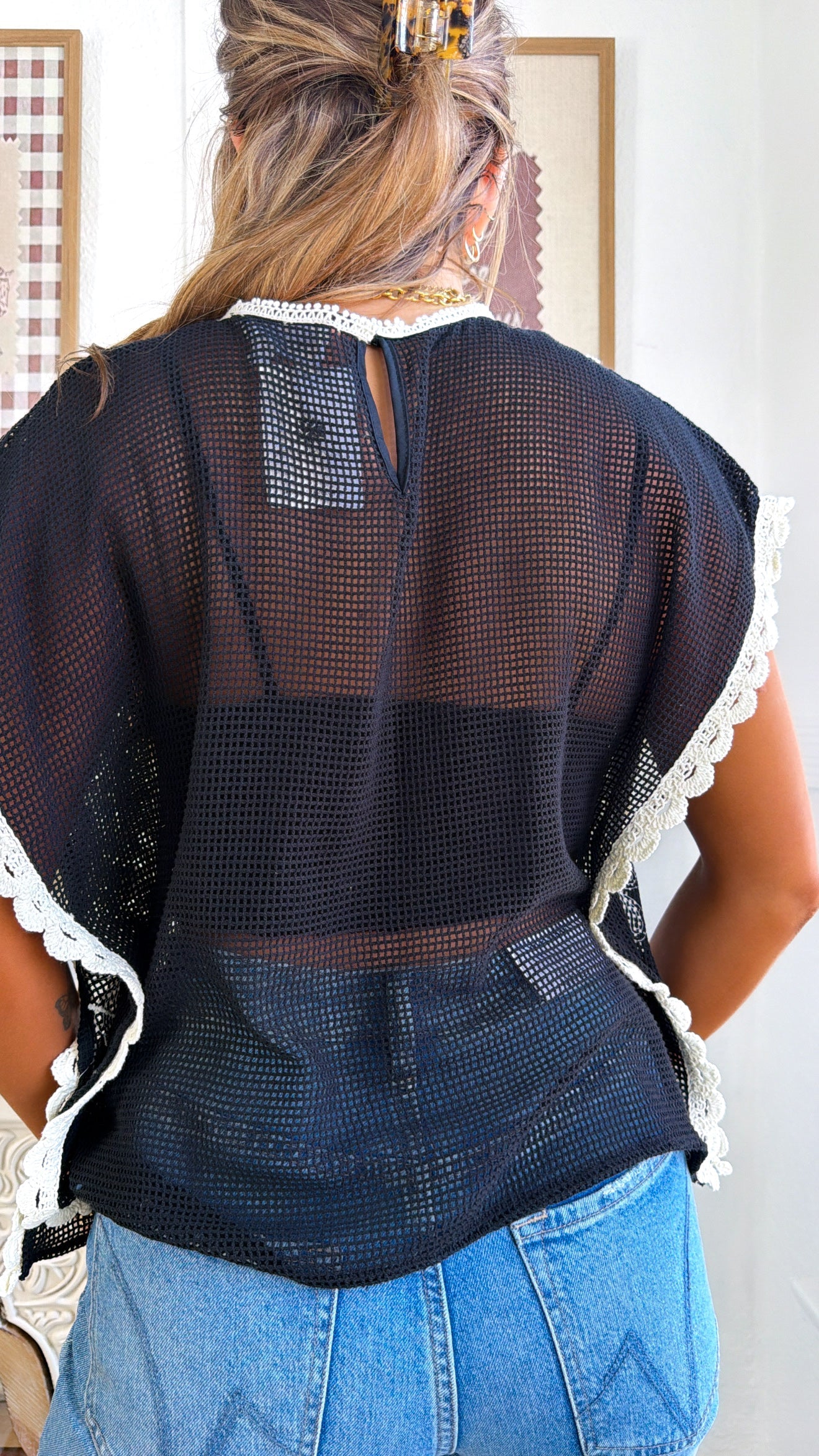 BY TOGETHER: Sea Breeze Top, Black Natural