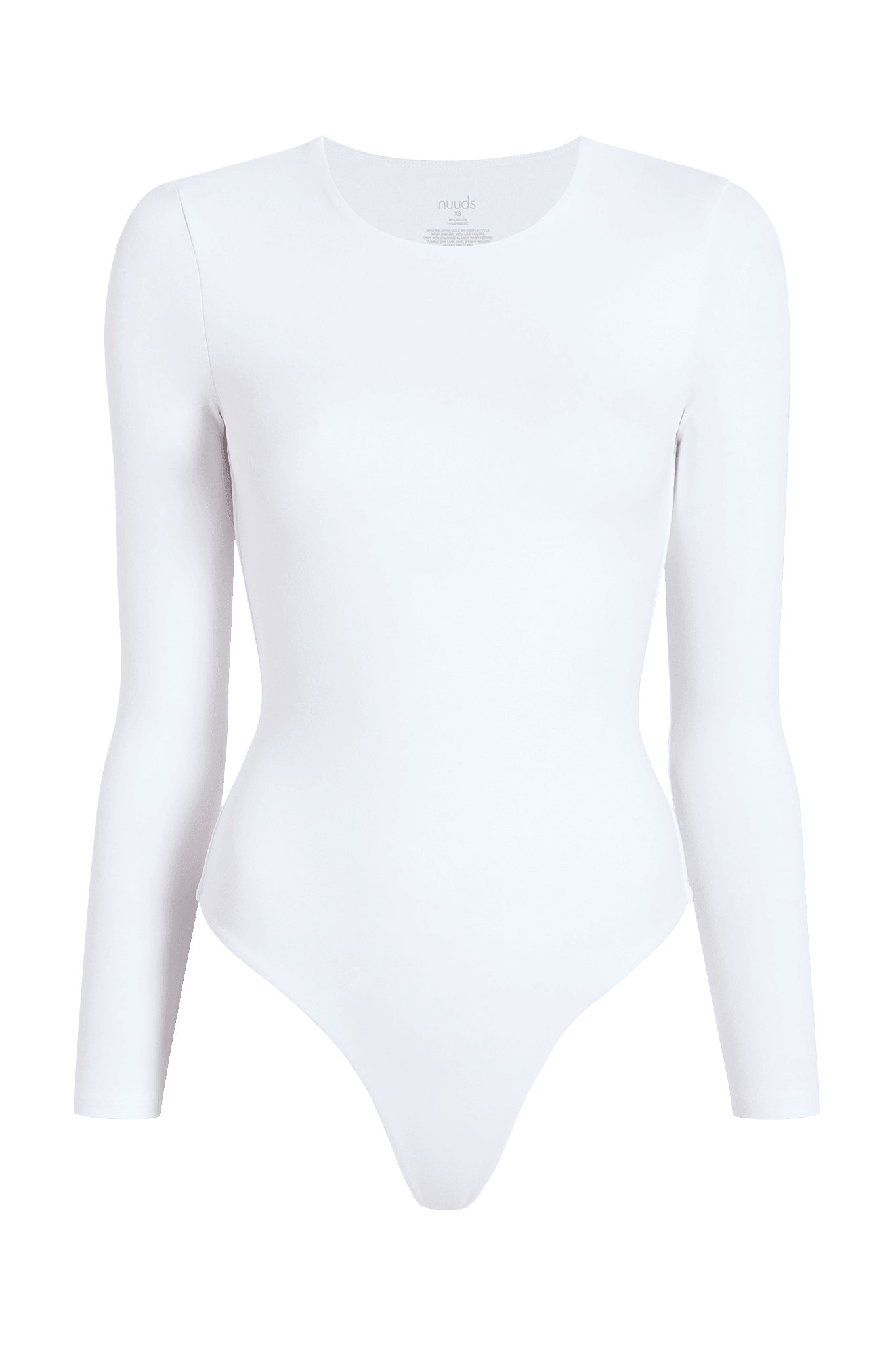 Long Sleeve Crewneck Bodysuit | White