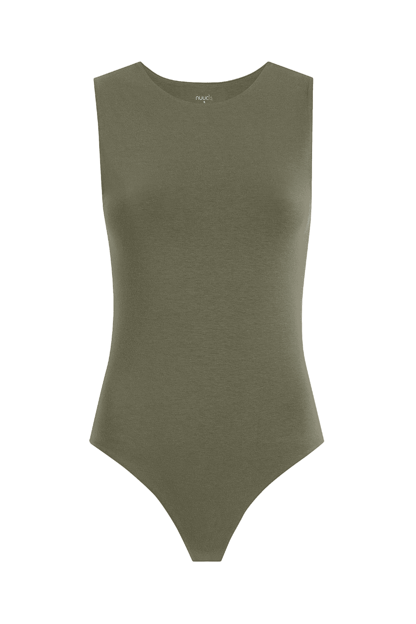 Cotton Stretch Classic Crewneck Tank Bodysuit | Olive