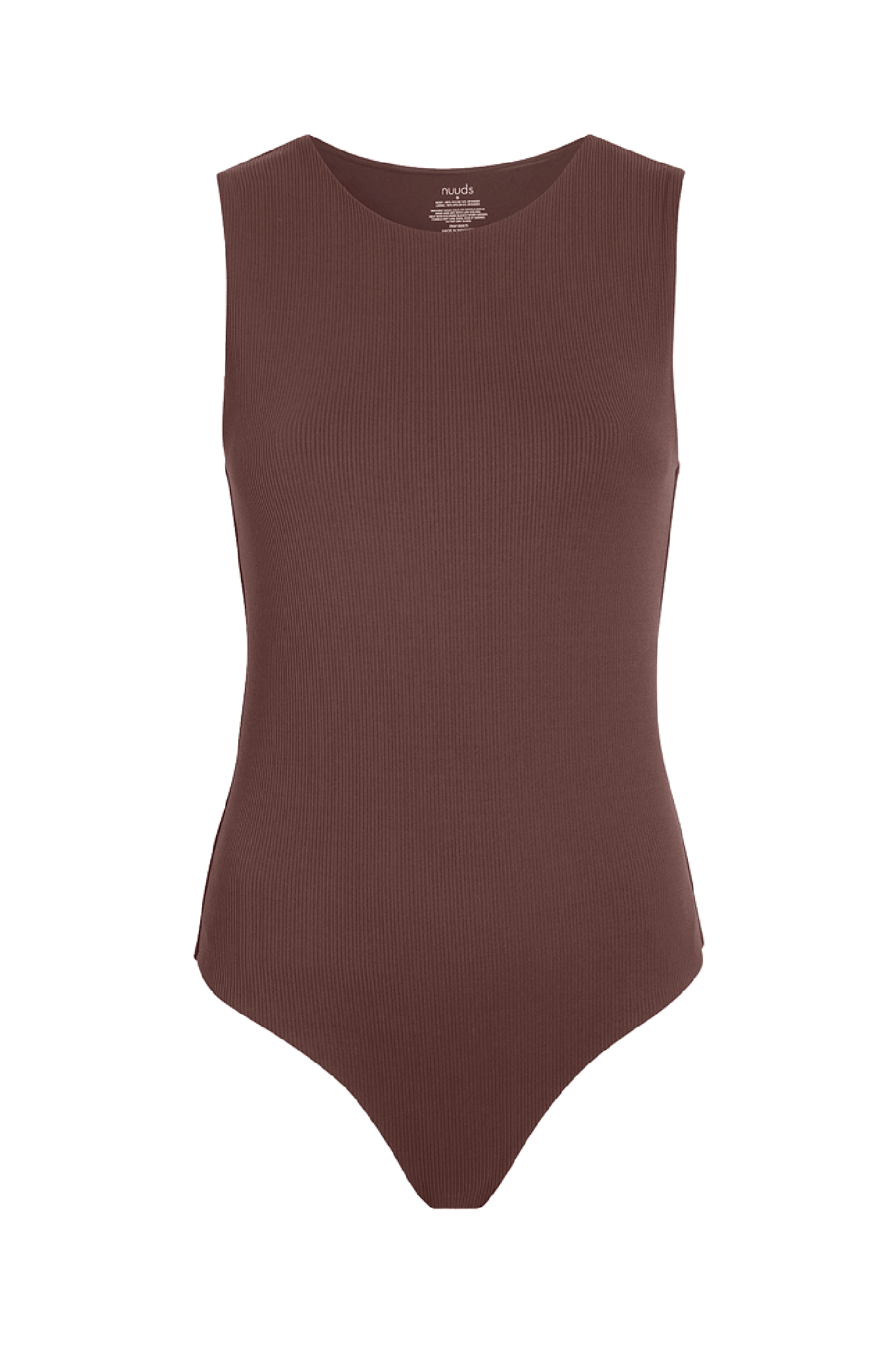Ribbed Crewneck Tank Bodysuit | Coffee