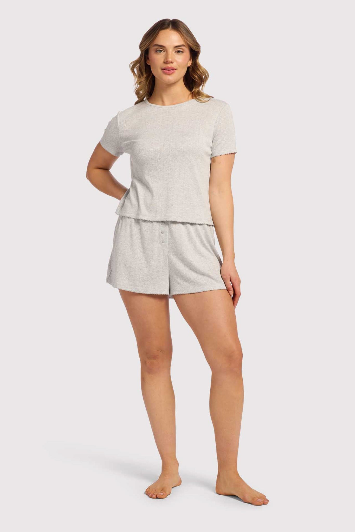 Heart Pointelle Pajama Cheeky Short