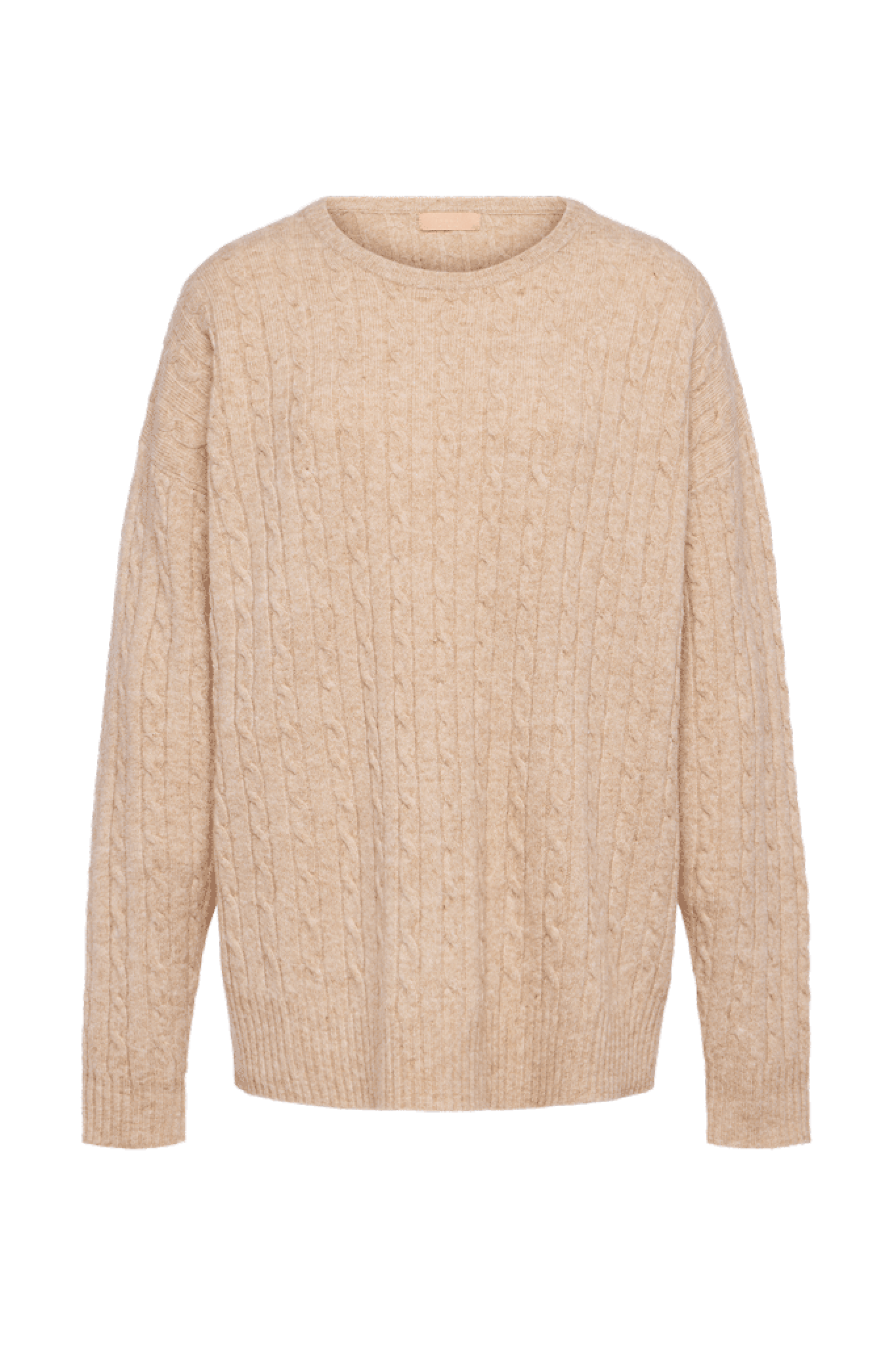 Cozy Knit Cable Crewneck Sweater | Heather Oat