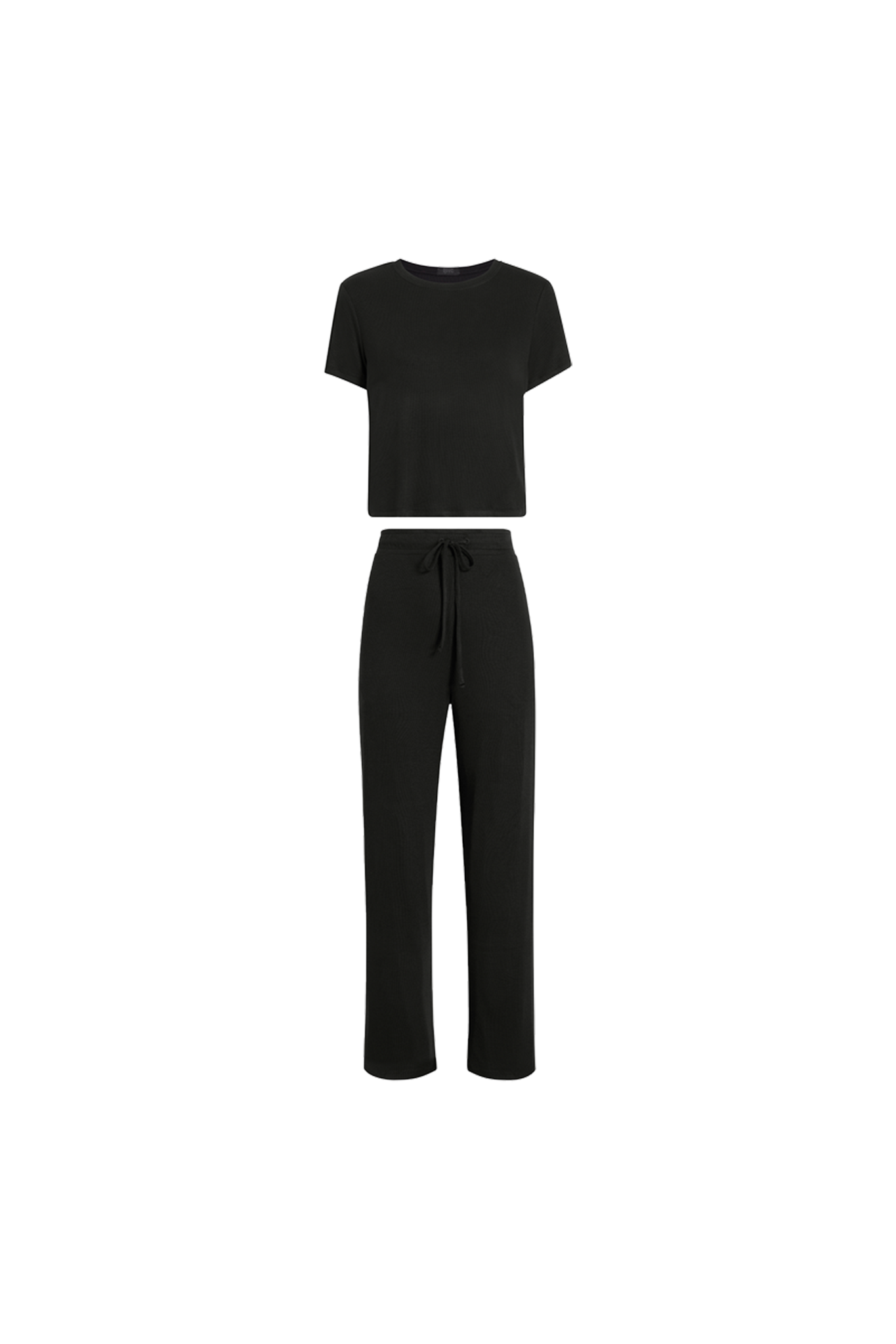 Ribbed Pajama Set | Black
