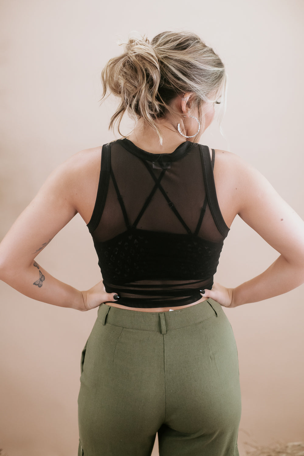 More Sass Mesh Tank, Black