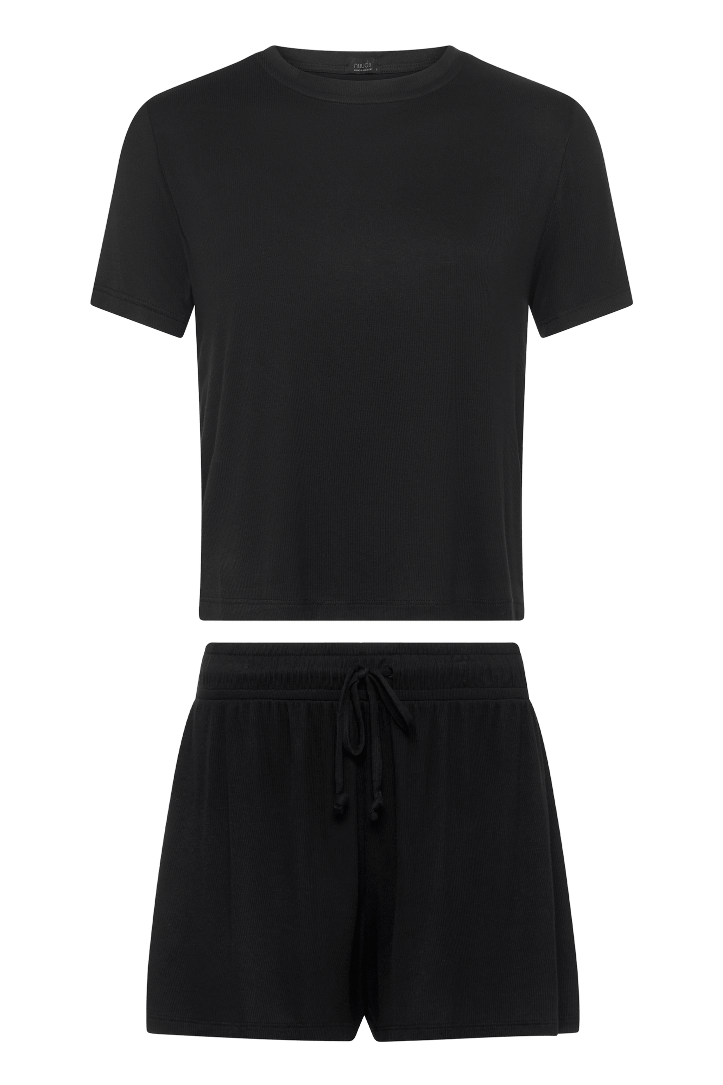 Ribbed Pajama Short Set | Black