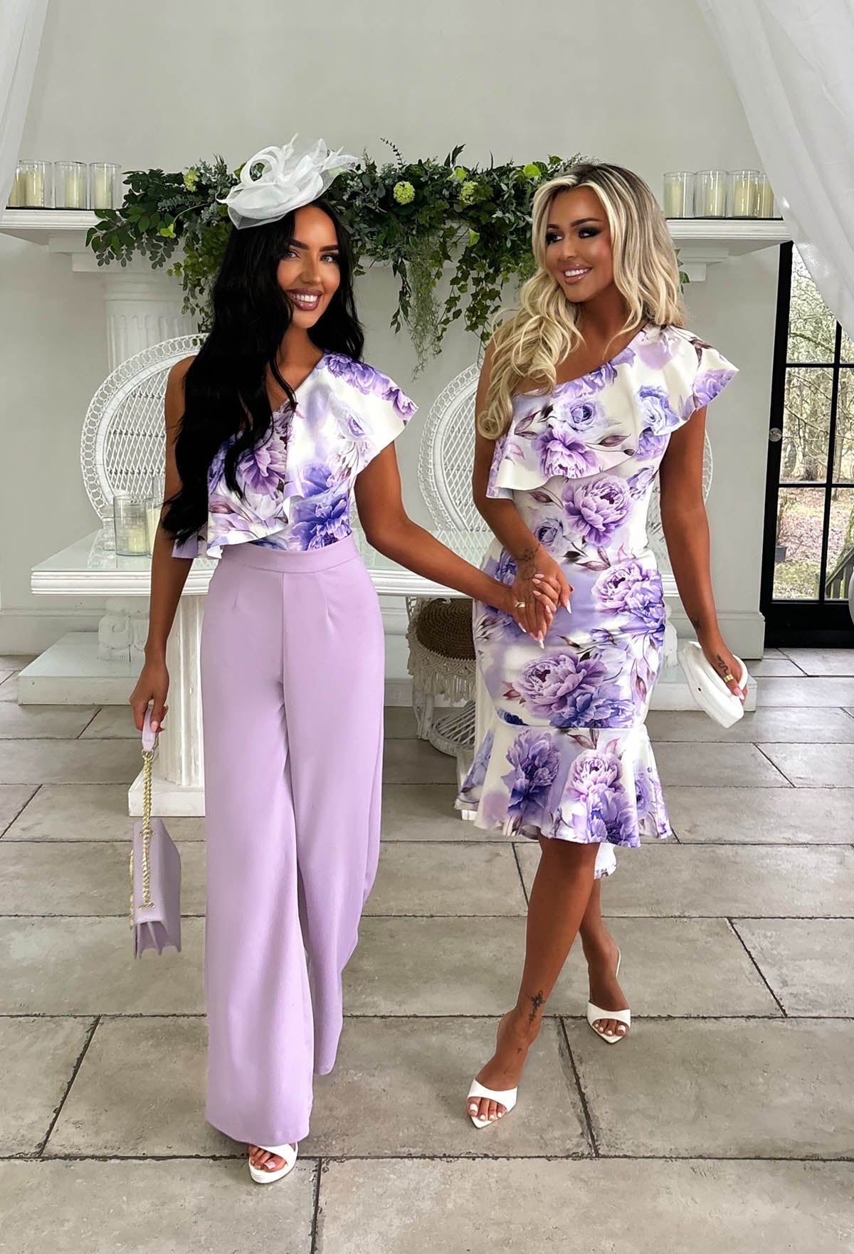 Always Frilled Lilac Asymmetric Ruffle Bodysuit