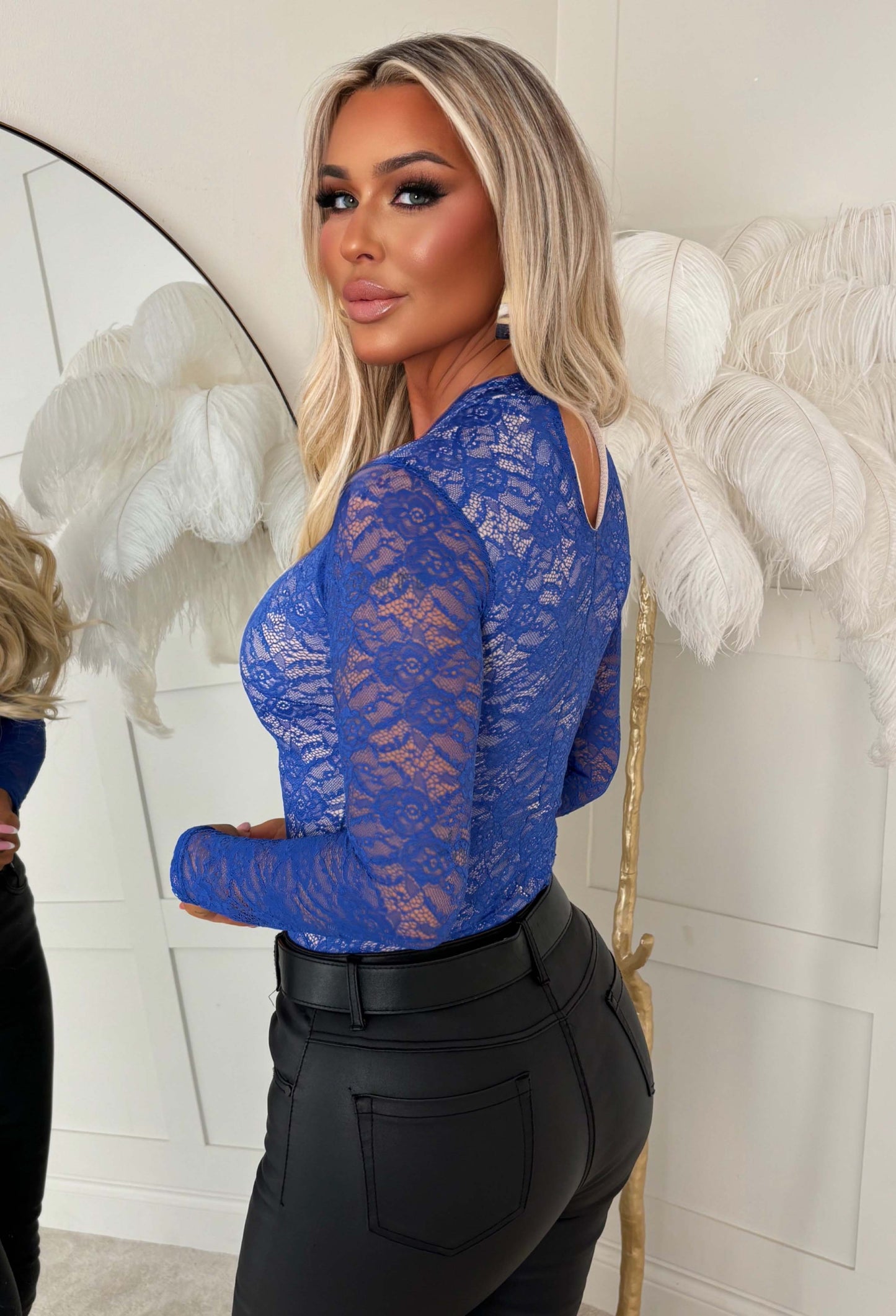 Enchant Mine Cobalt Keyhole Lace Bodysuit