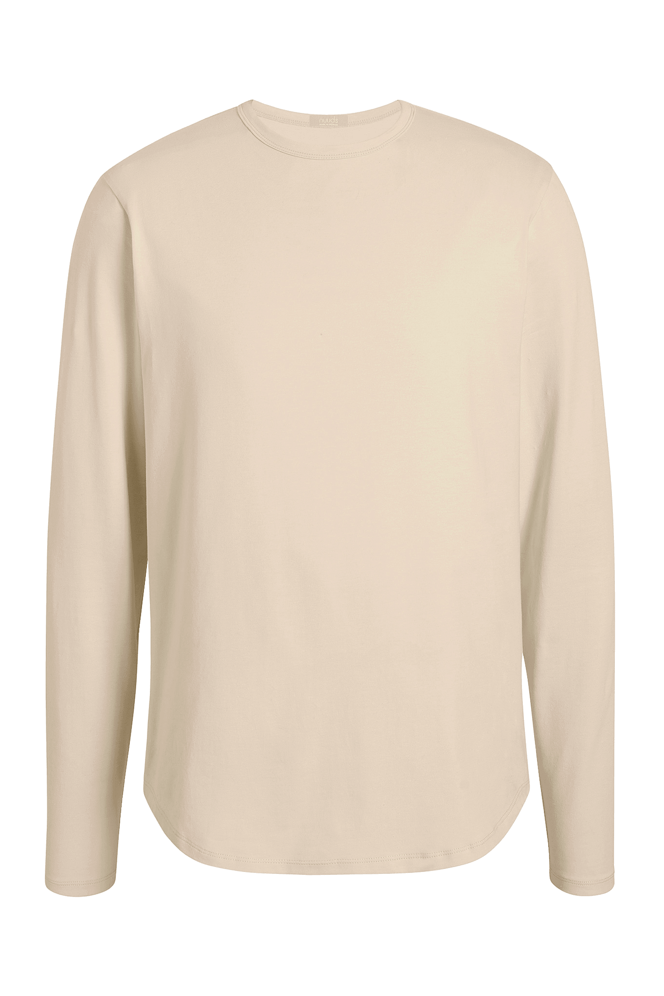 Long Sleeve Curved Hem T-Shirt | Bone