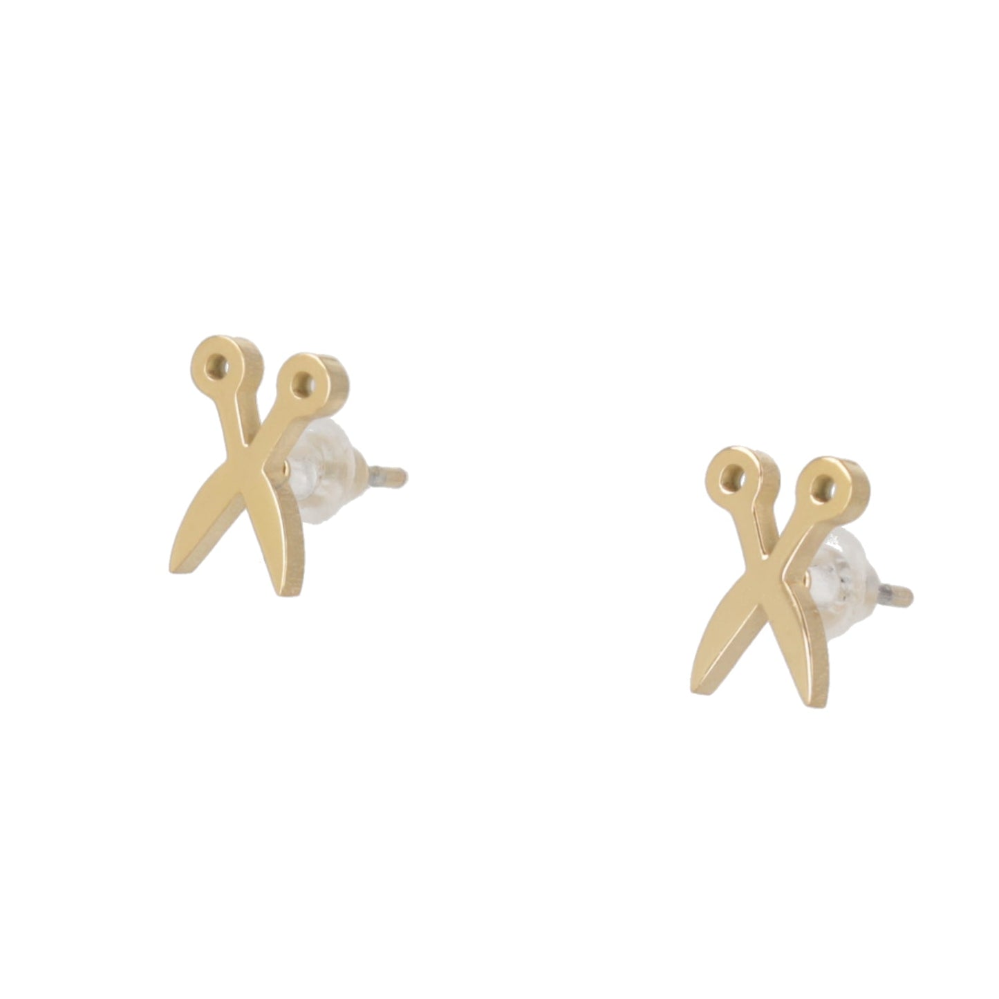 Cut It Out Scissor Stud Earrings - Gold Plated