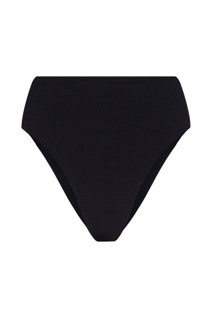 High Waist Bikini Bottom | Crispy Black