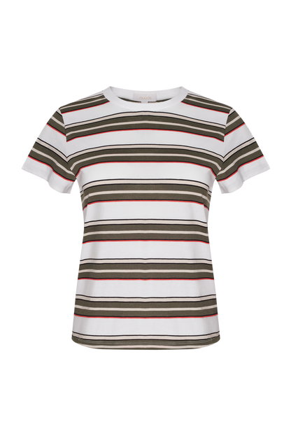Perfect Tee | Darkest Olive Stripe