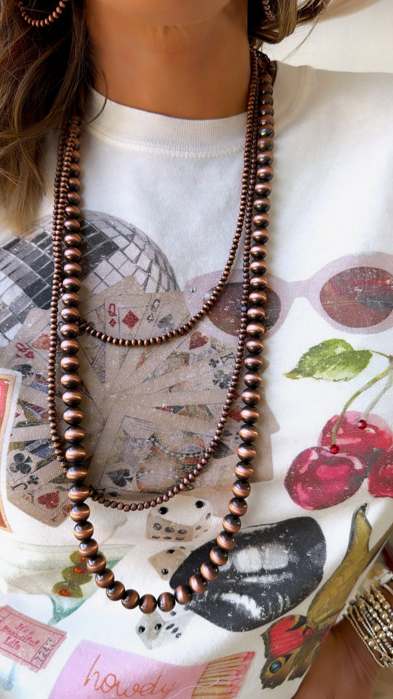 Copper Layered Beaded Necklace