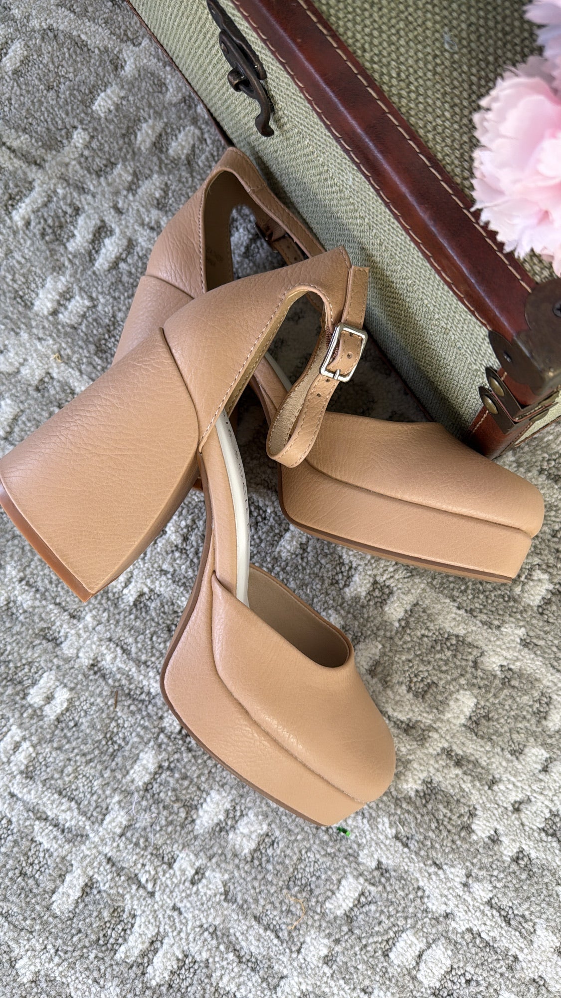 Delilah Chunky Platform Mary Jane Heel, Nude