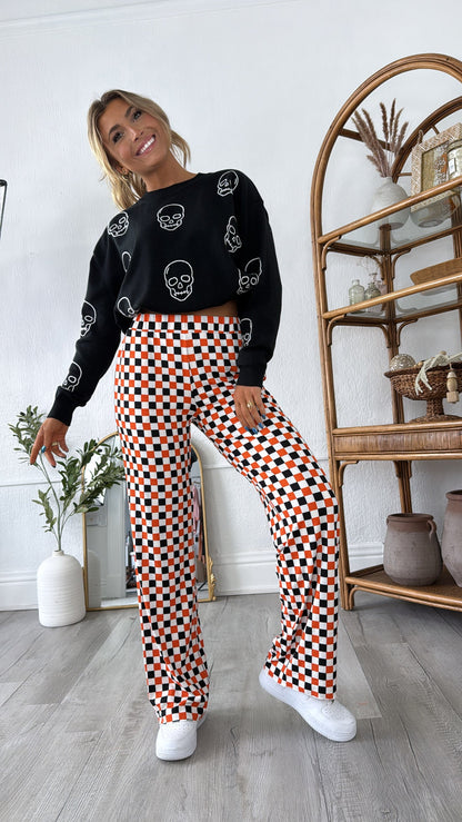 ECB Exclusive : Kickin' It Checkered Pant, Orange/Black
