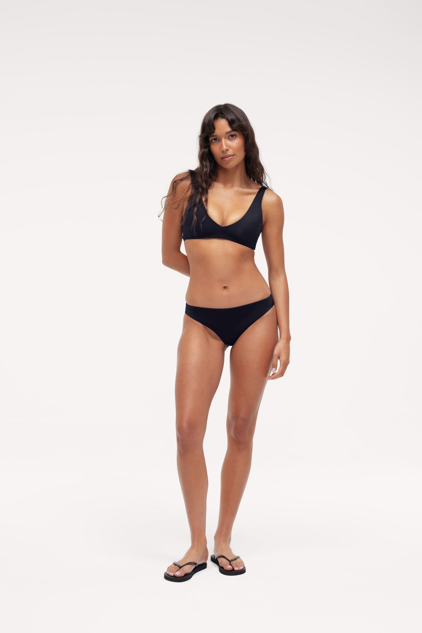 Plunge Bikini Top | Smooth Black
