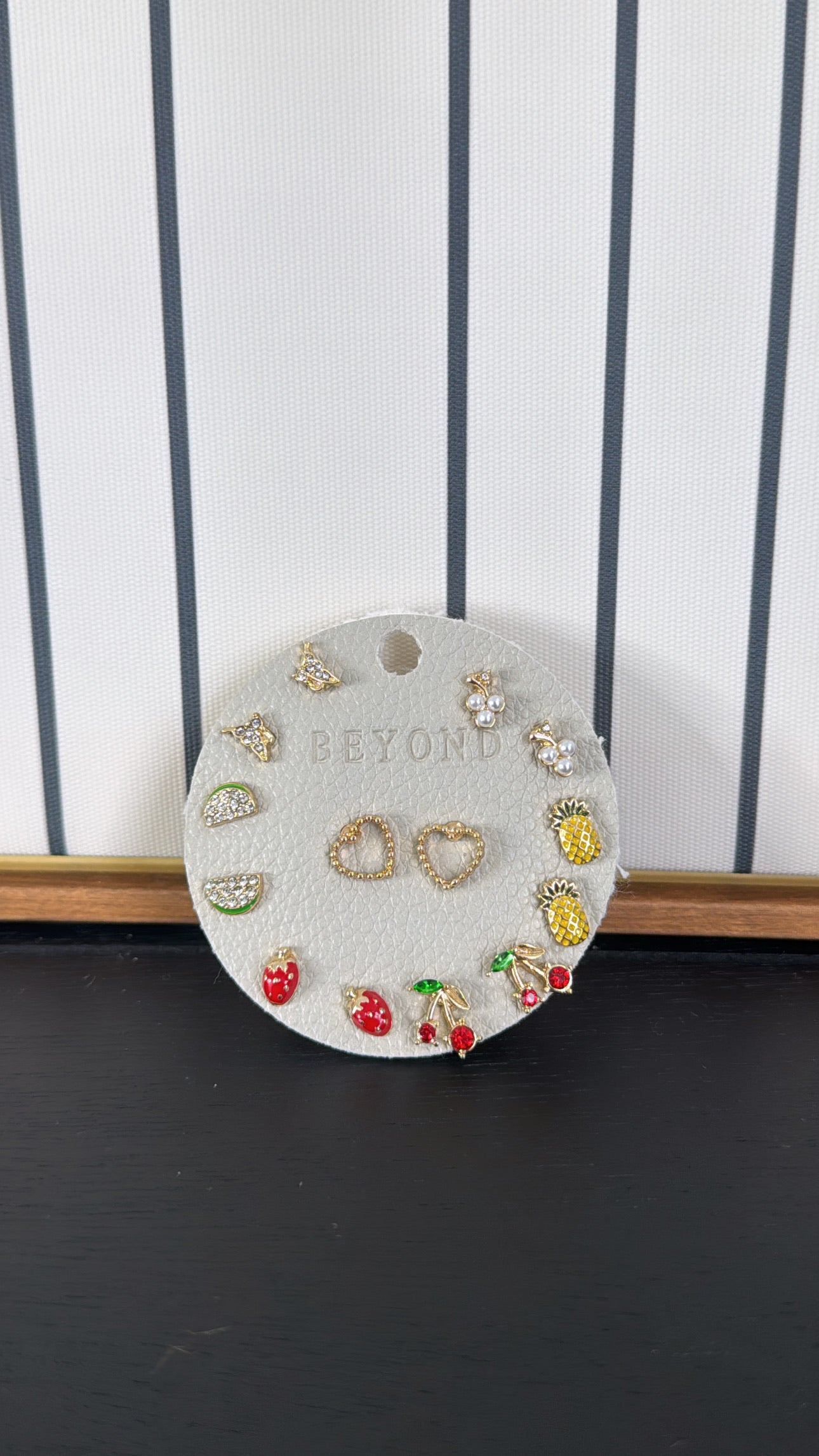 Fruity Mix Earring Pack, Red/Gold