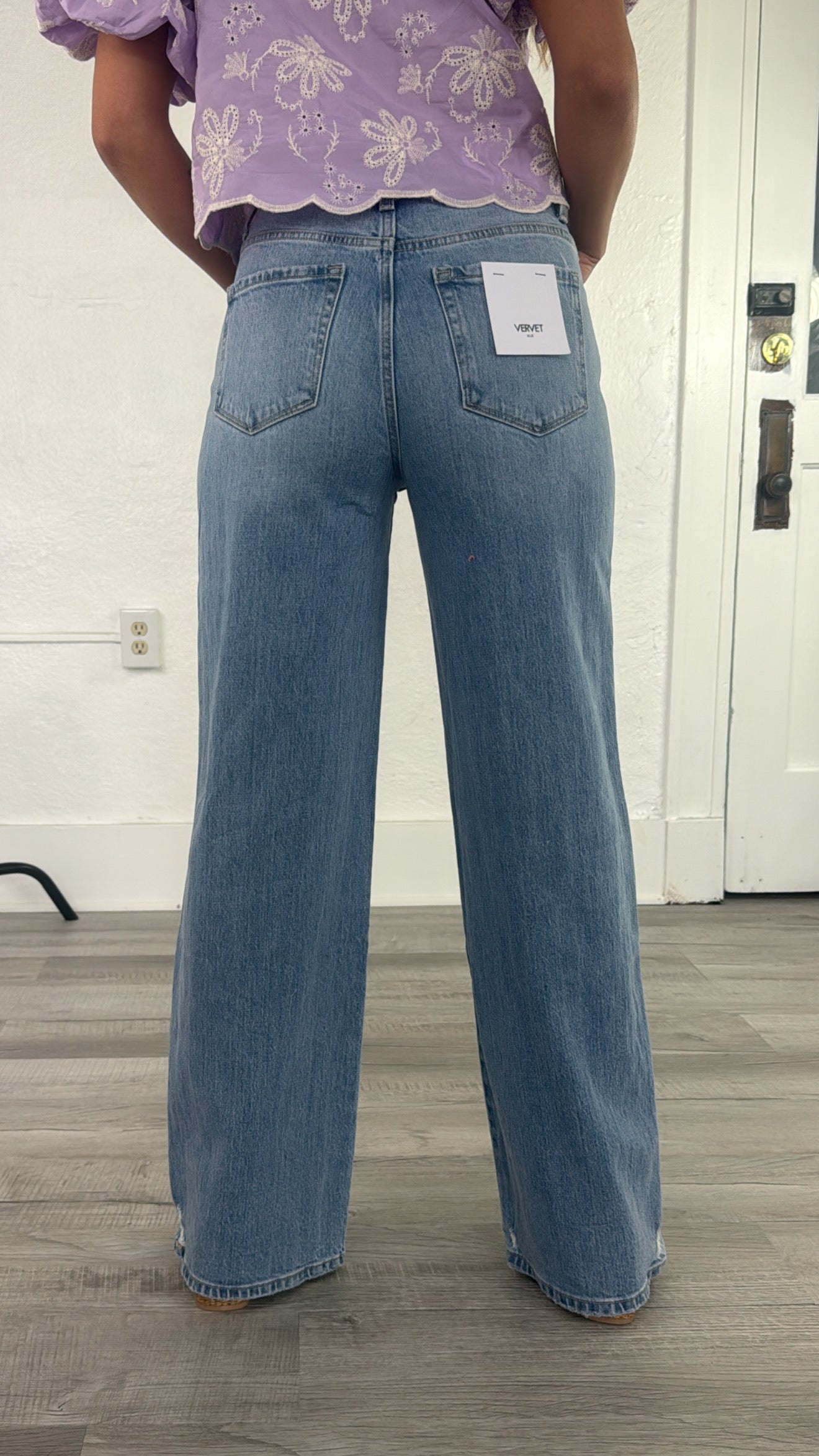 Knix High Rise Wide Leg Jean, VERVET