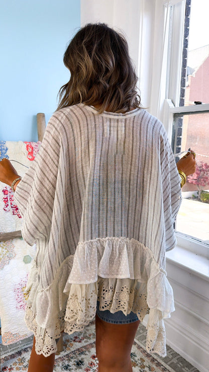 Open Winds Cardigan, Natural Multi