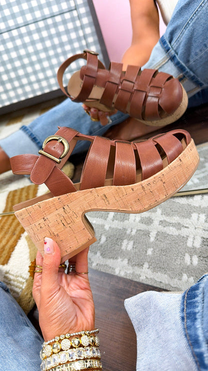 Birdie Soft Wedge Sandal, Bourbon