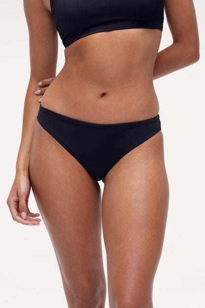 Low Waist Bikini Bottom | Smooth Black