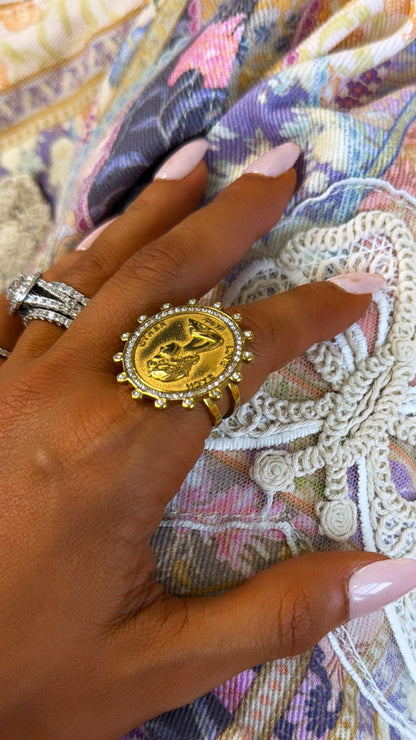 Bling Coin Ring, Gold