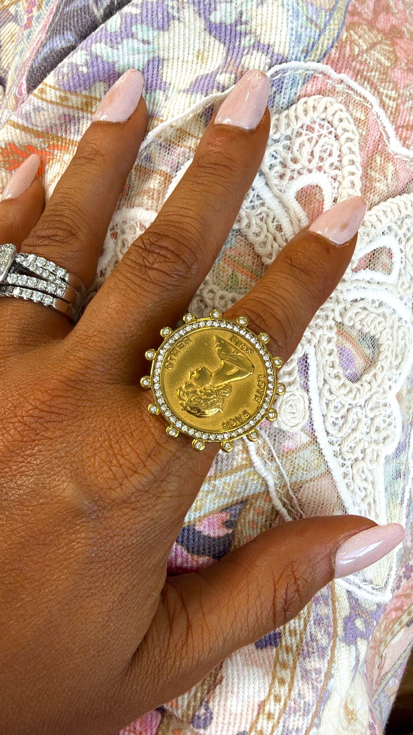 Bling Coin Ring, Gold