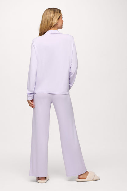Long Sleeve Button-Up Pajama Shirt | Lilac