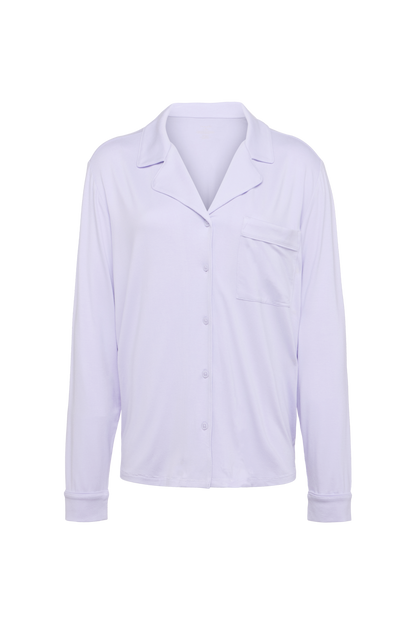 Long Sleeve Button-Up Pajama Shirt | Lilac