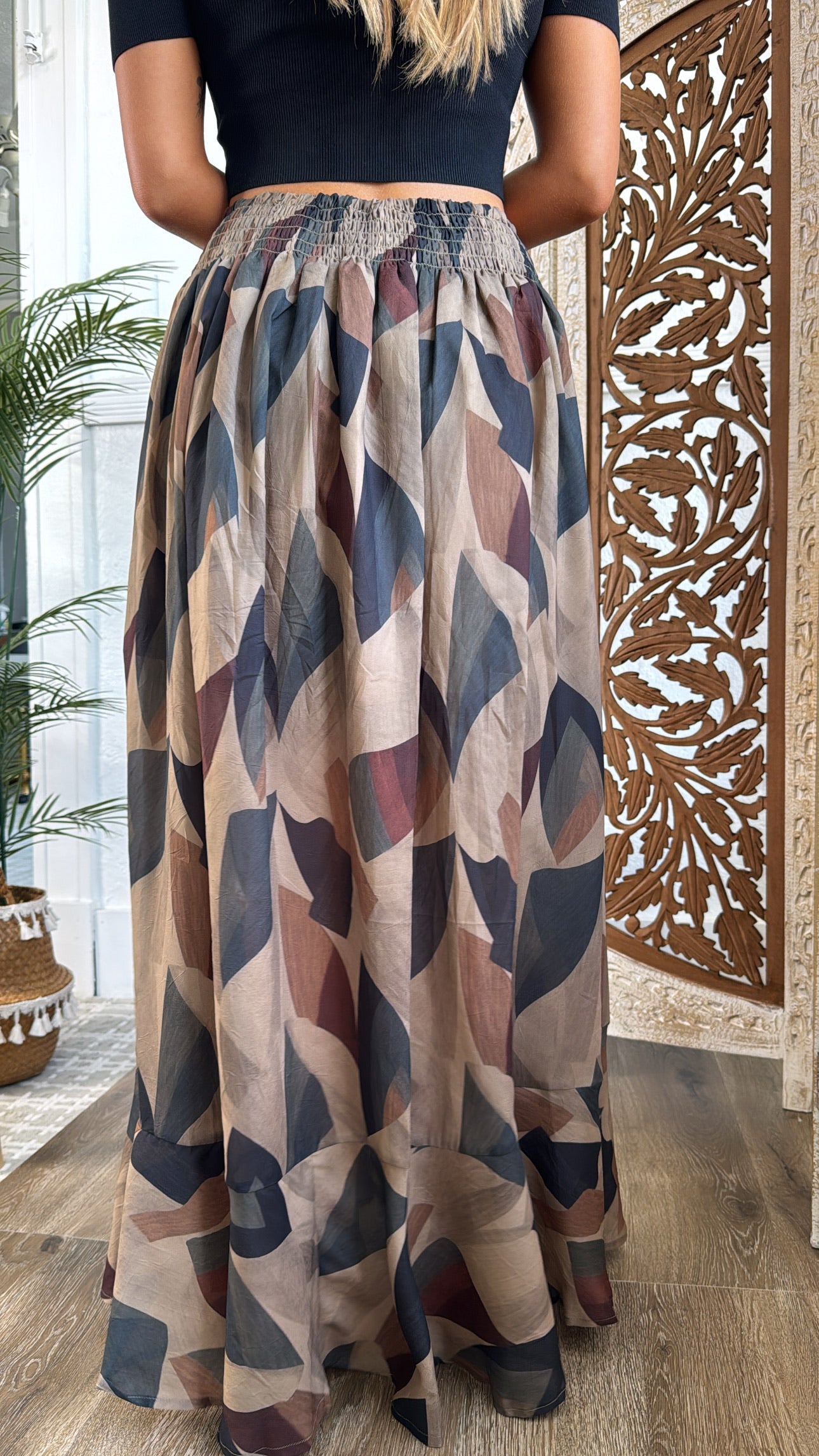 Harvest Fade Maxi Skirt, Olive