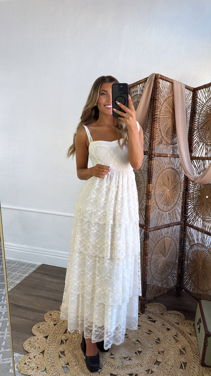 Penelope Floral Maxi Dress, Ivory Cream