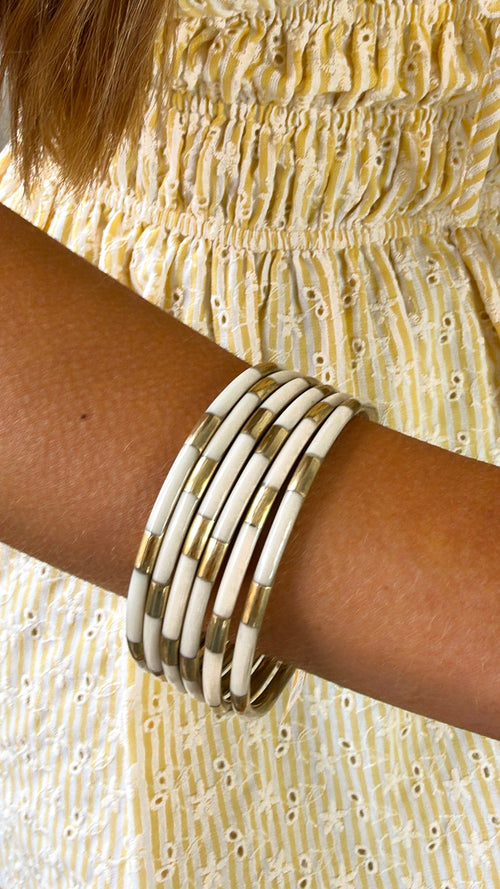 BuDhaGirl: Veda Bangles- set of 6- Ivory