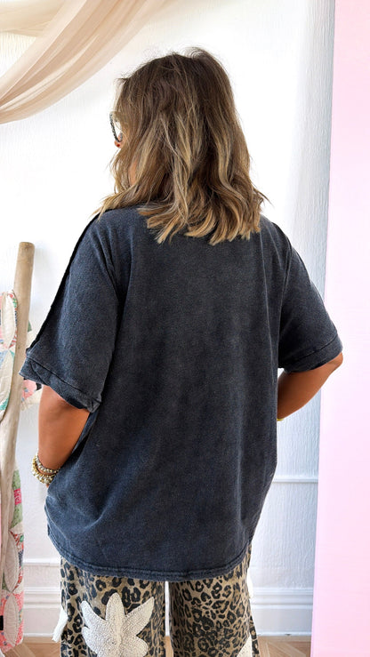 Peace & Better Together Graphic Tee, DK. Grey