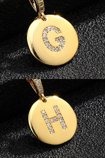 Initial Pendant Necklace, Gold