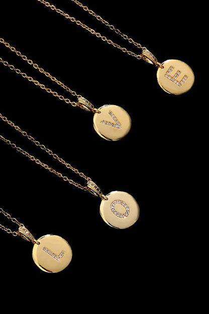 Initial Pendant Necklace, Gold