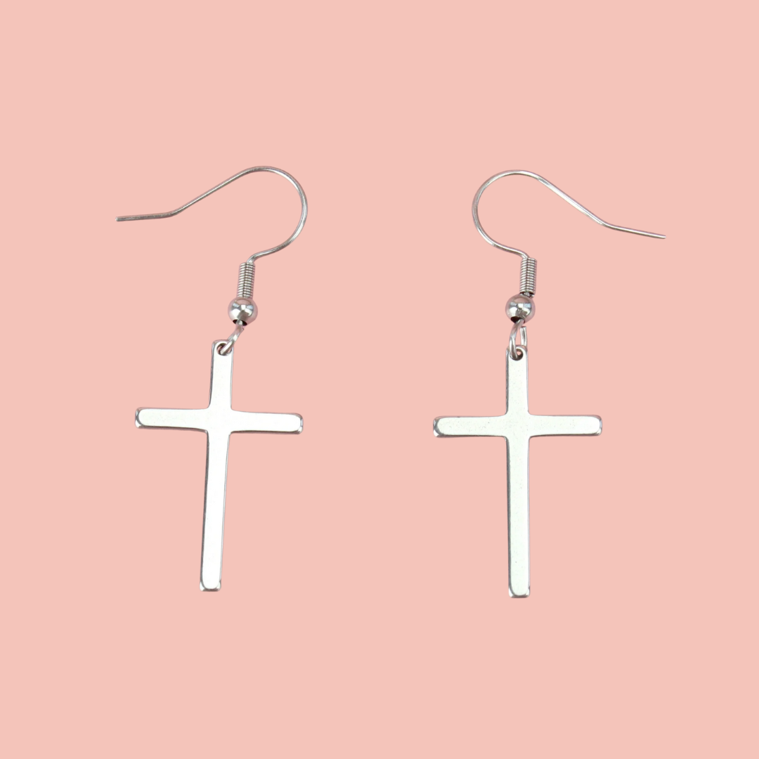 Cross Drop Earrings
