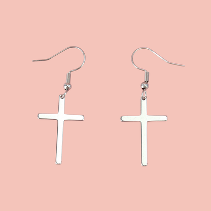 Cross Drop Earrings