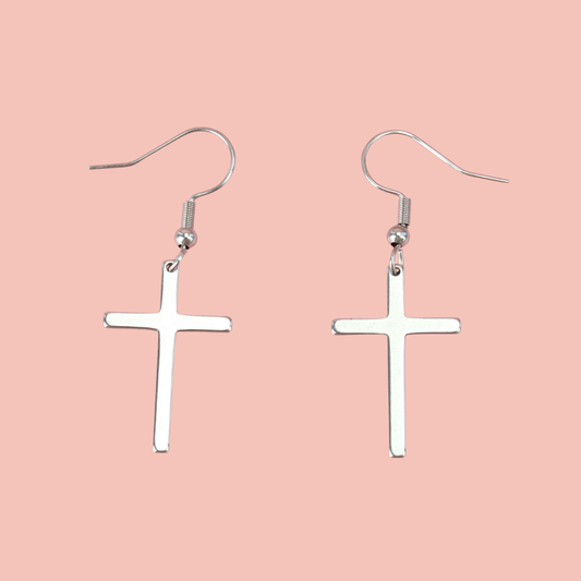 Cross Drop Earrings